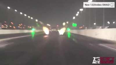 These cars are so fast that they are nicknamed “funny cars”. 304 mph in 4.8 seconds