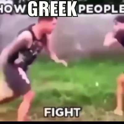 Actual footage of 2 greeks fighting
