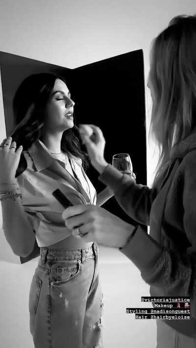 on the set of a photoshoot