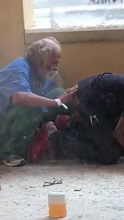 Crack head blowing crack smoke into his best bro’s B-hole. Watch through. You won’t (well maybe you will) regret it.