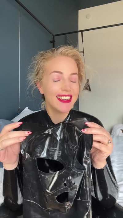 My look after wearing a latex hood all day 