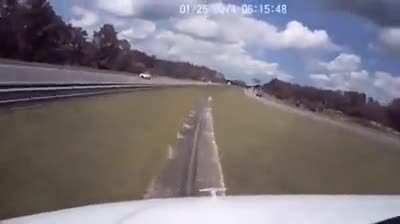 Cutting line to a truck out of nowhere