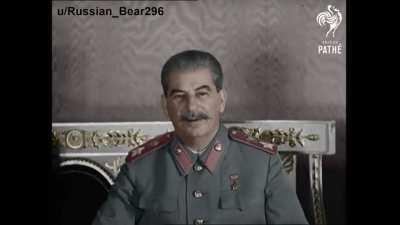 (OC) Here's a short collection of colorized footage of I.V Stalin (1878-1953). The colorization was done in After effects in the span of 3 Months.