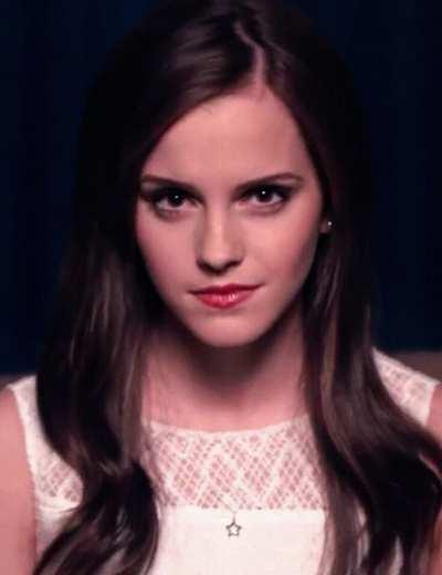 How long can you last while Emma Watson gives you direct eye contact?