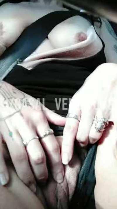 When you can't wait for getting home to cum!