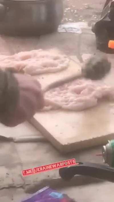 Ukrainian soldier beating his meat with a hand grenade!!!