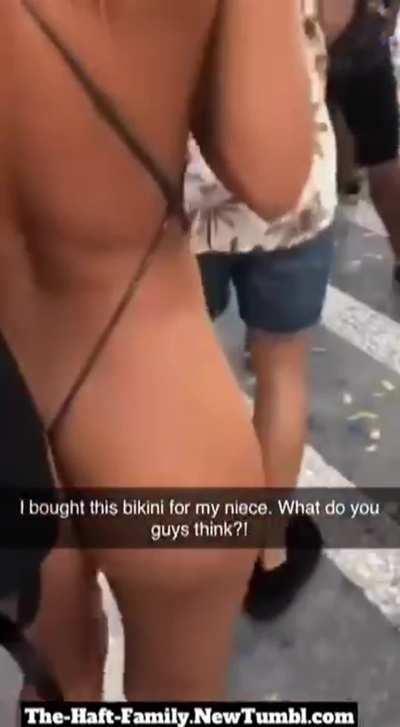 Niece shows off the bikini I got her