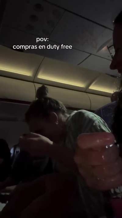 Opening a wine still under sea level pressure when on a plane where the air pressure is less than half of that.