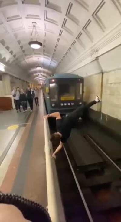 Almost kissed that train.