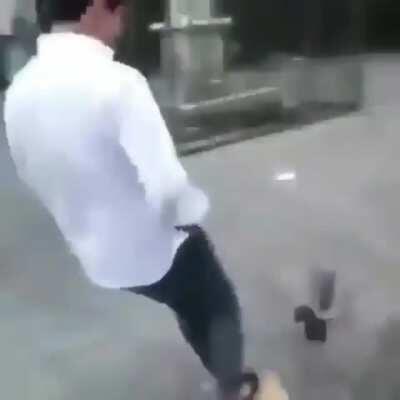 Pigeon leads a man into a trap.