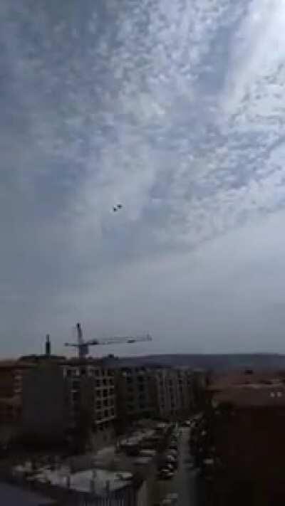 Israeli warplanes flying at low altitude in Saida, Lebanon.