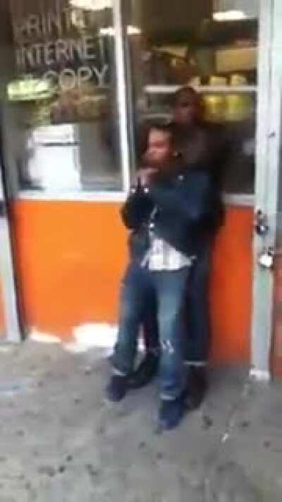 Young bully gets put to sleep early by the grown man he was picking on