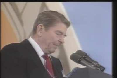 Reagan reacting to a balloon popping 2 months after he was shot.