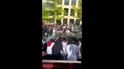 U.S. protests: man points bow and arrow at crowd of protesters in Salt Lake City and gets pounded *GRAPHIC VIDEO*