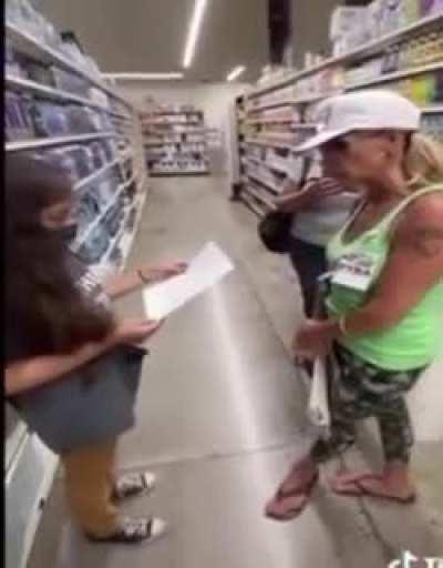 Lady pretends to work for a federal agency to get ppl/workers to stop wearing masks