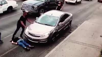 DBS crossing the busy street, running in high heels!