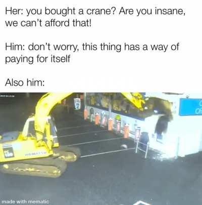 Alpha men take ATMs with a giant crane