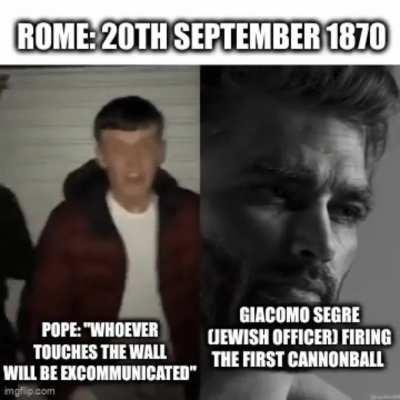 Chad Italian officer Vs virgin Pope.