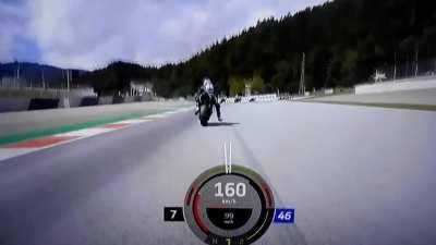 Zarco-Morbidelli crash from Rossi POV 😱😱😱