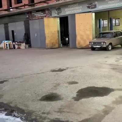 A guy in Russia made a flamethrower car.