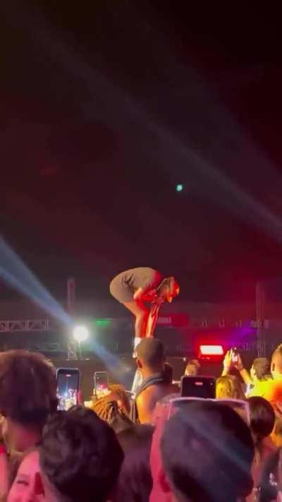 In shorts He set the stage on fire