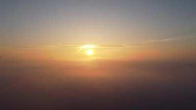 Rising over the fog in North York this morning.