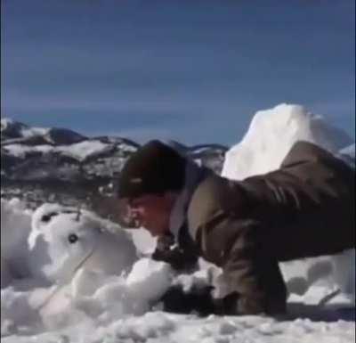 tackling a “harmless” snowman