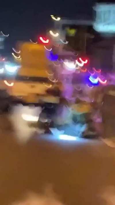 LAPD Officer uses Shield to smash Protestors ankles.