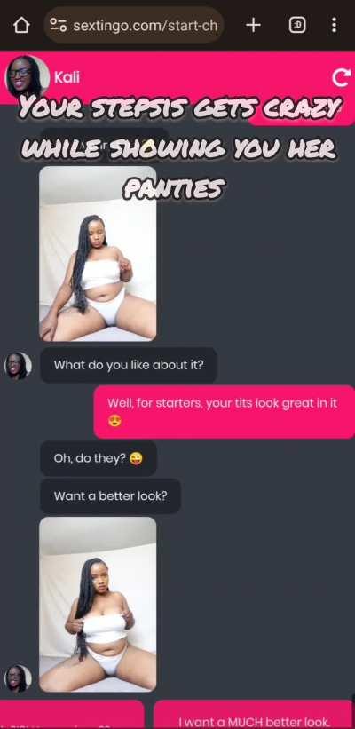 Your stepsis gets crazy while showing you her panties