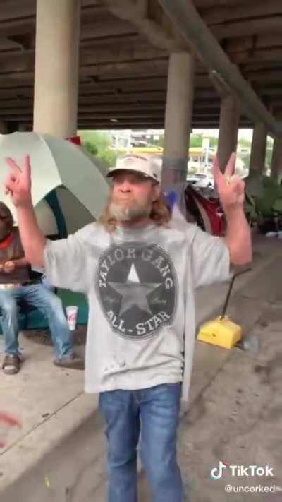 “Homeless man in Austin whose belongings were burned the other night, has it replaced by the community”