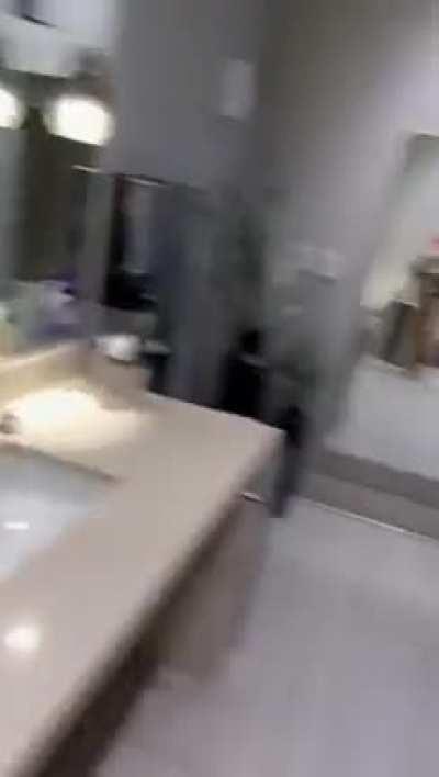 Public bathrooms need more flashing 🥰 [gif]