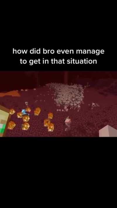 When you're mining and you accidentally hit a zombie piglin