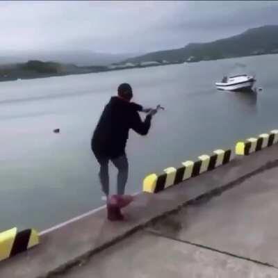 To cast a fishing line