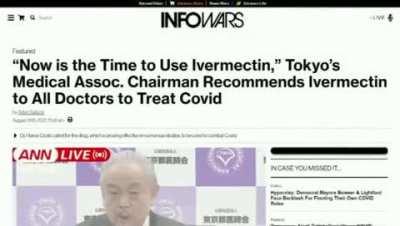 Antivaxx dumbfuck Alex Jones encourages his brainwashed audience of MAGA yokels to poison themselves with Ivermectin, while calling Gates and Fauci 