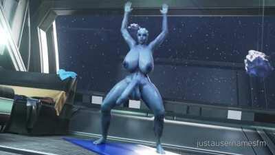Liara Exercising (justausernamesfm) [Mass Effect]