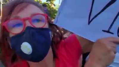 Anti-Trump Protestor Attacks Women For Wearing A MAGA Hat