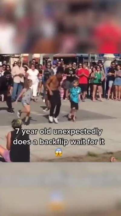 kid makes backflip