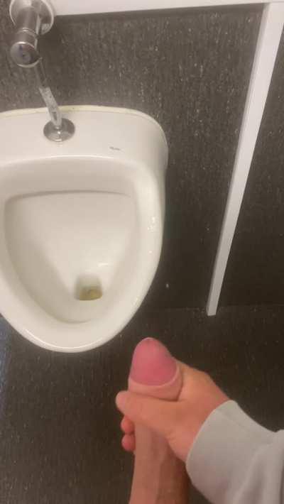 Big load in public toilet (redgifs for sound)