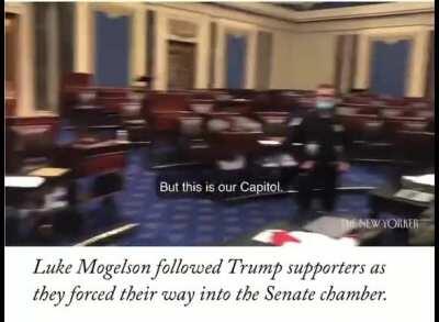UNSEEN VIDEO: Luke Mogelson followed Trump supporters as they forced their way into the Senate chamber. You can see what they did in the senate chamber.