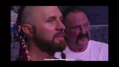 Lance Archer giving the finger to Moxley at Wrestlekingdom 14 skip forward to All Out Moxley returns the favour