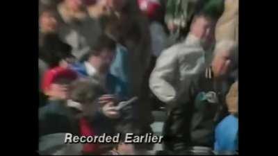 Christa McAuliffe's parents as they witness the Space Shuttle Challenger explode with their daughter onboard.
