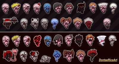 I animated all of the Binding of Isaac characters doin a little dance for my stream