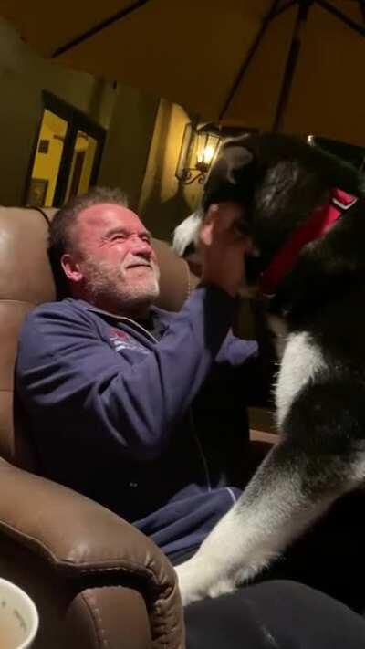 Dutch was very happy when I got back from Cleveland last night