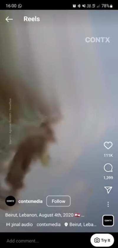 Beirut explosion August 4th 2020.