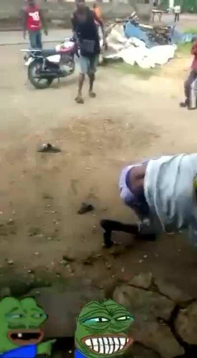 I was expecting him to pass out at some point.