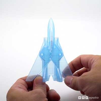 I was able to 3d print a hollow version of my print-in-place and articulated F14 Jet Fighter model. Kind of looks like xray (OC)