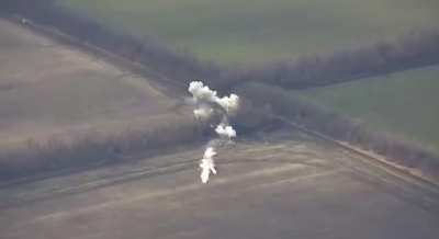 Drone footage of the Ukrainian 15th Artillery Reconnaissance Brigade 