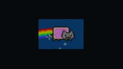 Nyan Cat played on leather helmets