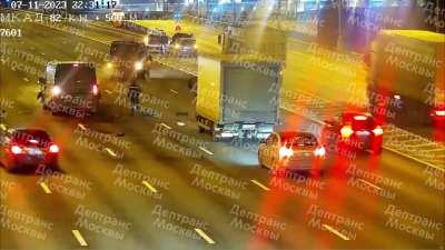 Stopped car gets hit by van on highway, man unaware is killed