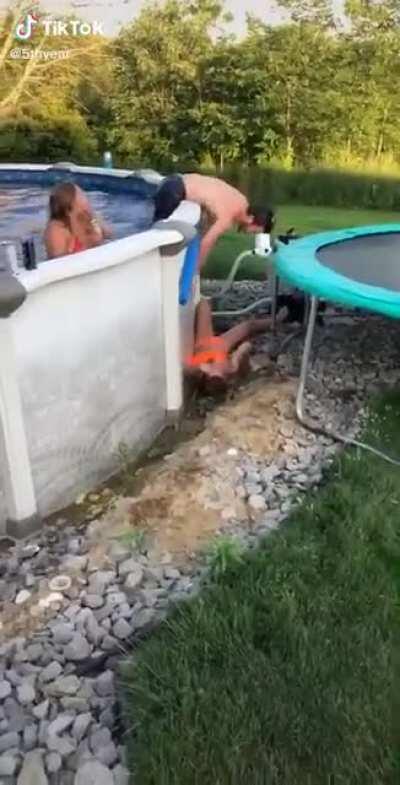 Let me just trampoline into this swimming pool.
